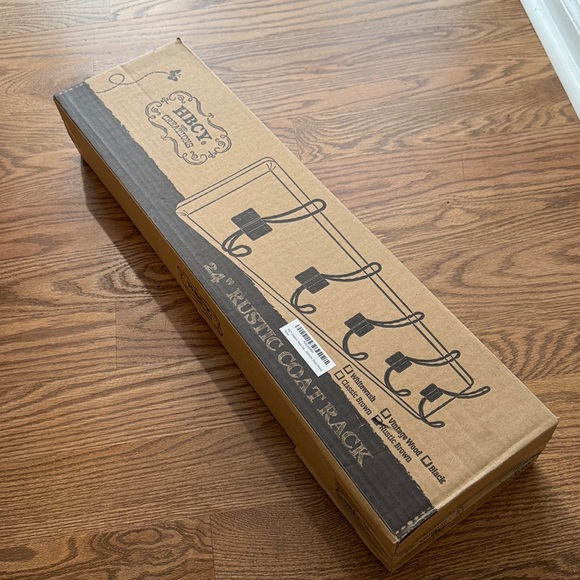 Rustic Brown Wall Mounted Coat Rack - Picture 2 of 3